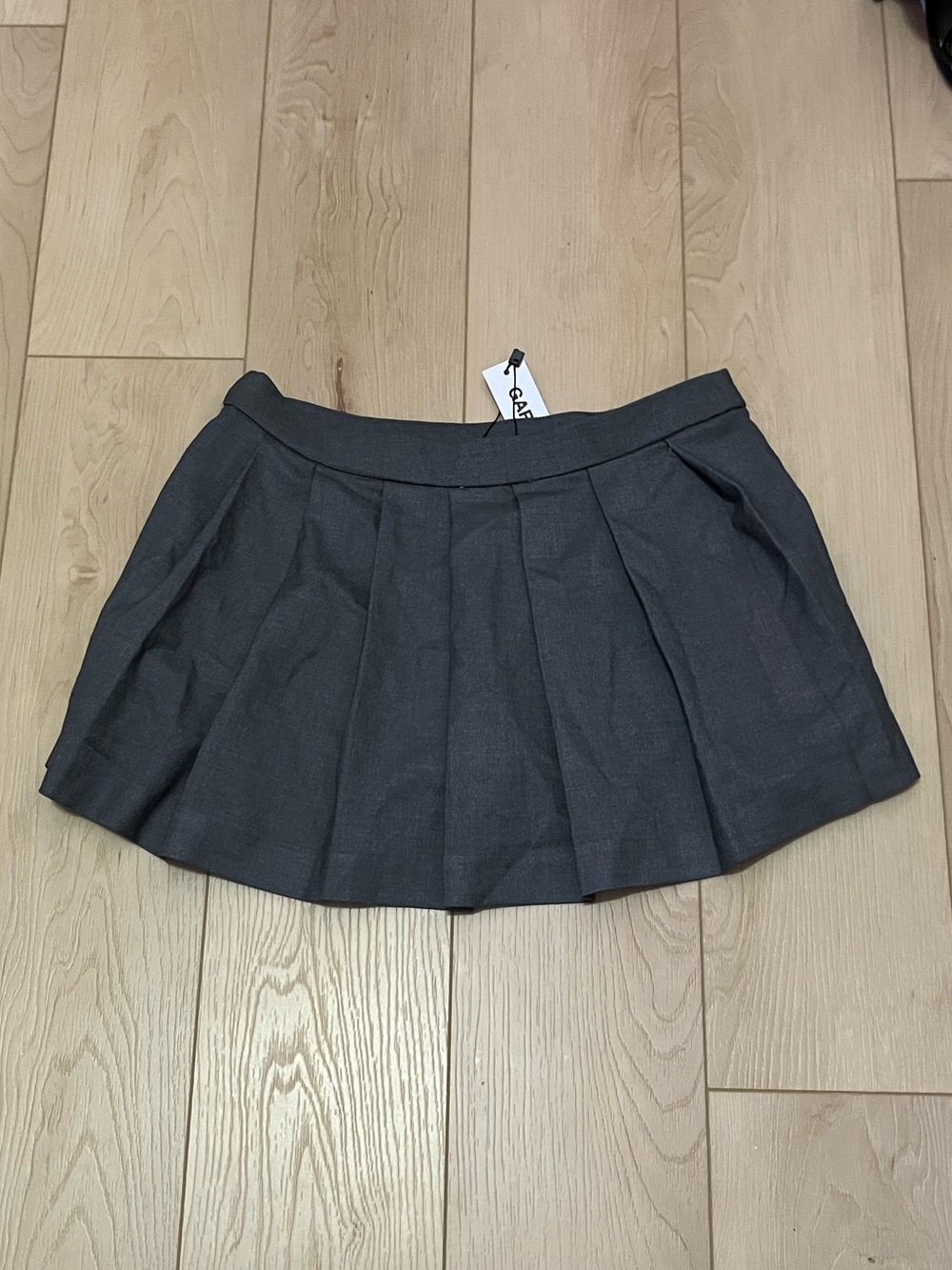 Garage Grey Pleated Mini Skirt NWT